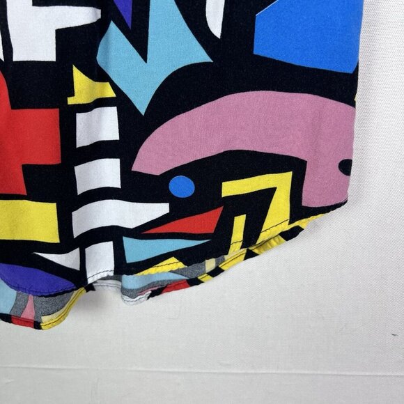 Big Dart Shirt Womens EU 48‎ Geometric Art Blouse 80s Retro Button Up Abstract - Picture 4 of 11